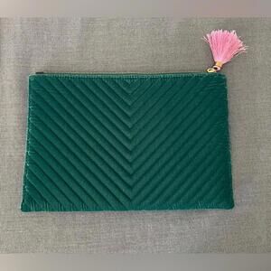 NWT- J.Crew- Velvet Quilted Clutch